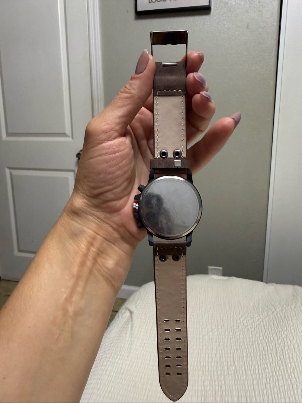 Geneva Brown Leather Wallet and Dark Brown Strap Watch Set - Picture 3 of 3